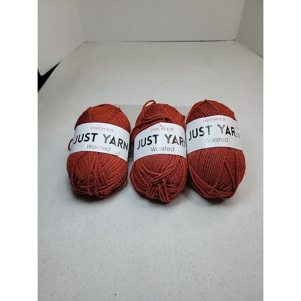Premier Just Yarn Worsted "Ember"  Lot Of 3 Skein New #11116-73